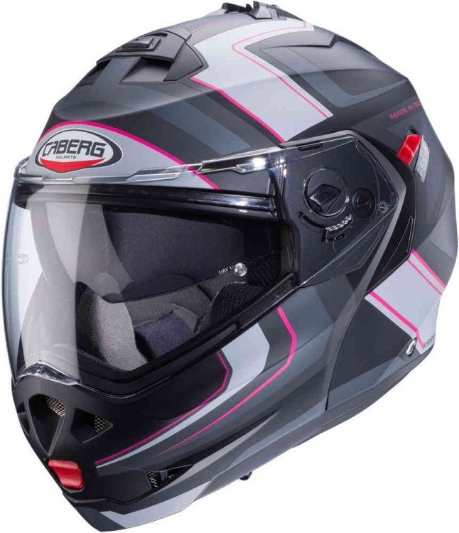 Мотошлем модуляр Caberg Duke X Tour Серый/Фуксия CA10086522-XS