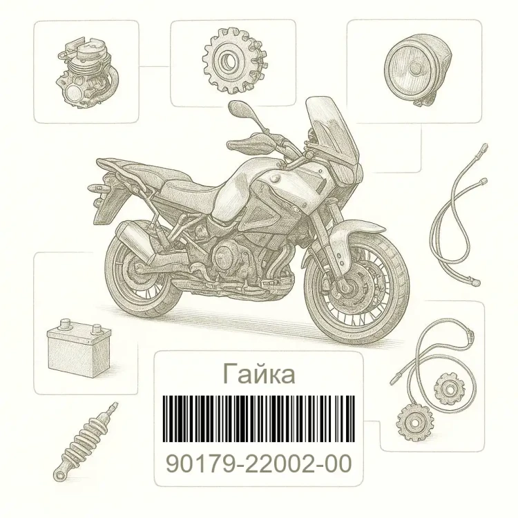 90179-22002-00 Гайка, Yamaha Номер детали 90179-22002-00, 901792200200, 90179-22002, 9017922002, 90179 22002