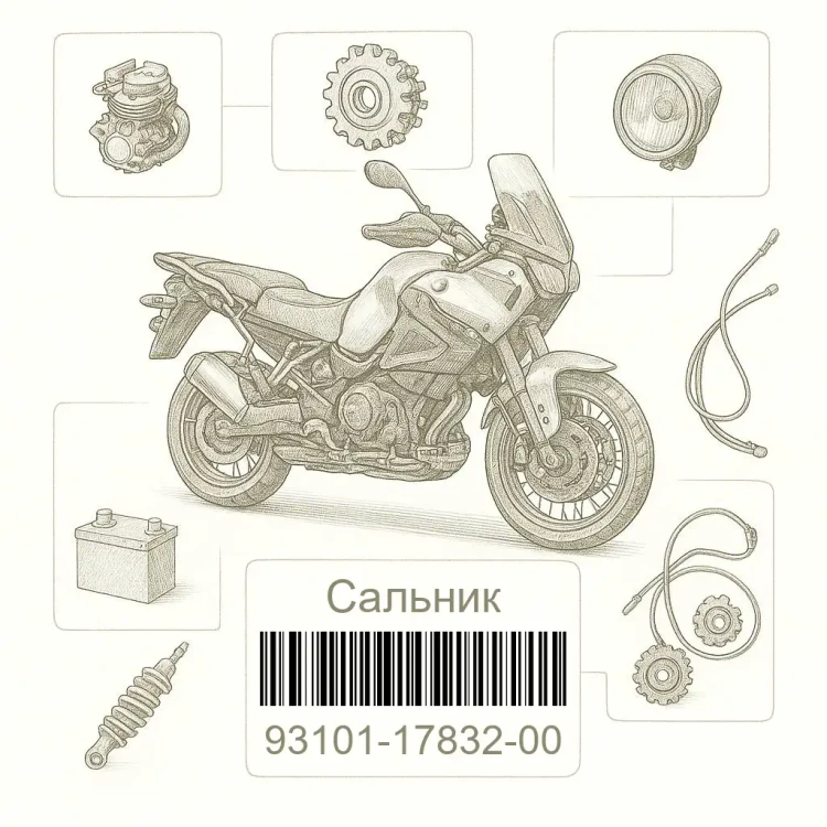 93101-17832-00 Сальник, Yamaha Номер детали 93101-17832-00, 931011783200, 93101-17832, 9310117832, 93101 17832