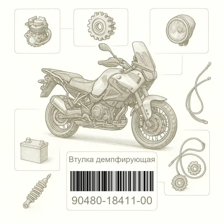 90480-18411-00 Втулка демпфирующая, Yamaha Номер детали 90480-18411-00, 904801841100, 90480-18411, 9048018411, 90480 18411