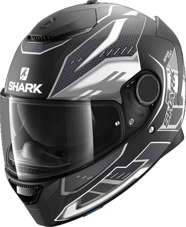 Мотошлем интеграл Shark Spartan Antheon Черный матовый/Белый HE3436E-KWK-XS