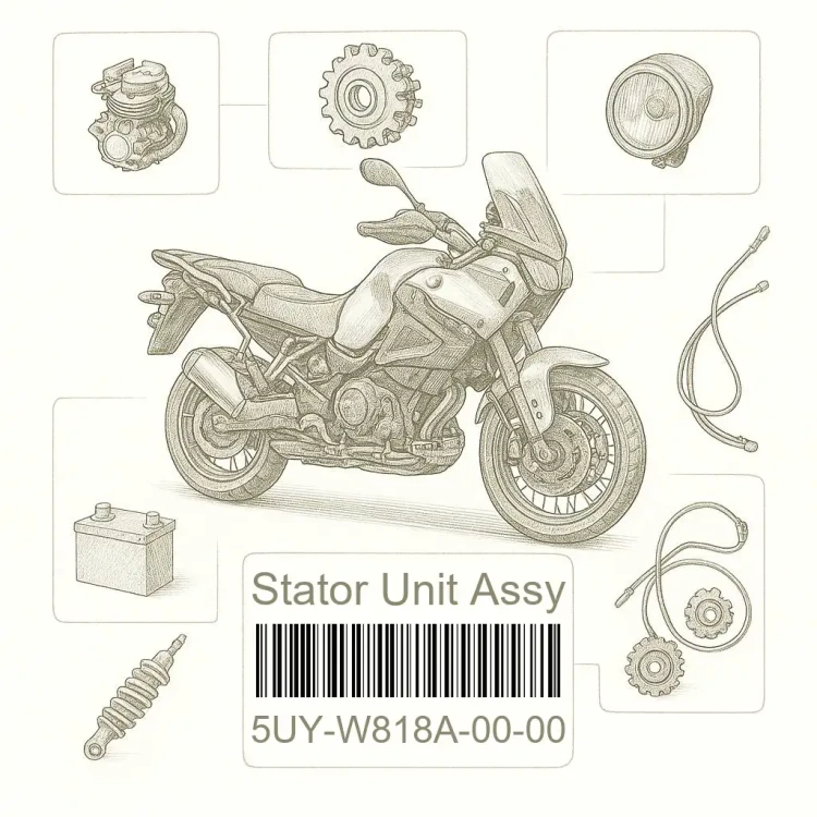 5UY-W818A-00-00 Stator Unit Assy, Yamaha Номер детали 5UY-W818A-00-00, 5UYW818A0000, 5UY-W818A-00, 5UYW818A00, 5UY W818A 00