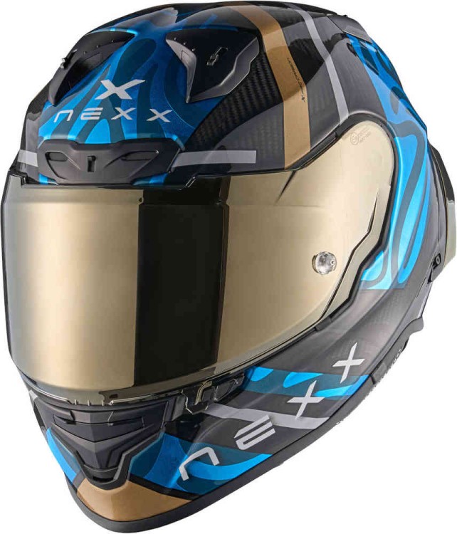 Мотошлем интеграл Nexx X.R3R Swirl Carbon Синий 01XR323489780XXS