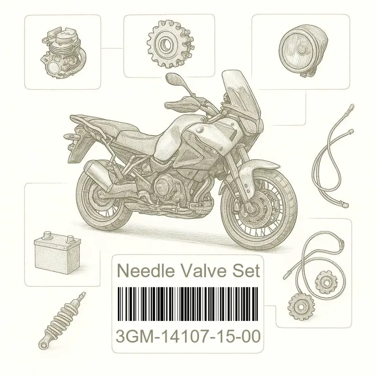 3GM-14107-15-00 Needle Valve Set, Yamaha Номер детали 3GM-14107-15-00, 3GM141071500, 3GM-14107-15, 3GM1410715, 3GM 14107 15