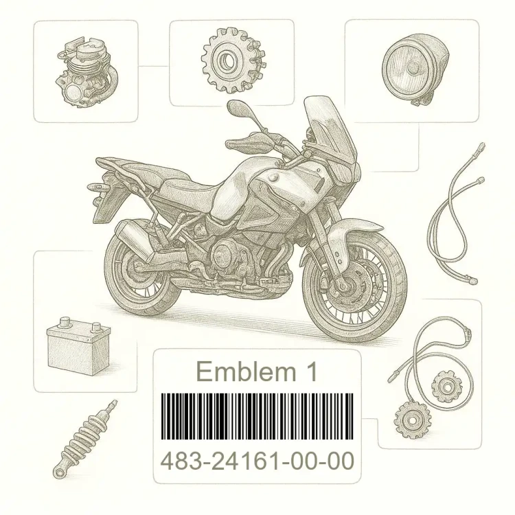 483-24161-00-00 Emblem 1, Yamaha Номер детали 483-24161-00-00, 483241610000, 483-24161-00, 4832416100, 483 24161 00