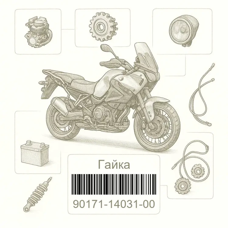 90171-14031-00 Гайка, Yamaha Номер детали 90171-14031-00, 901711403100, 90171-14031, 9017114031, 90171 14031