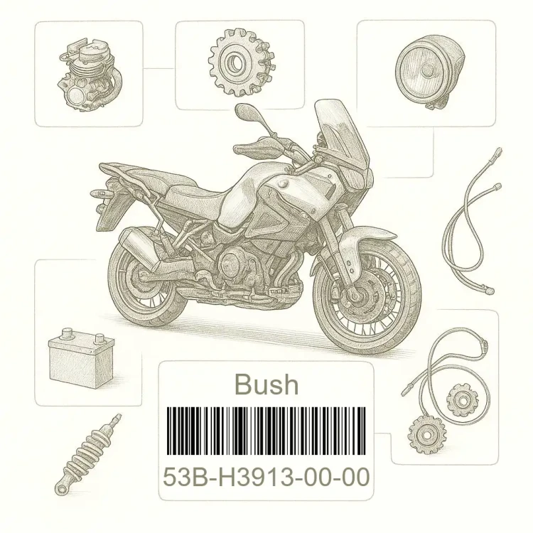 53B-H3913-00-00 Bush, Yamaha Номер детали 53B-H3913-00-00, 53BH39130000, 53B-H3913-00, 53BH391300, 53B H3913 00