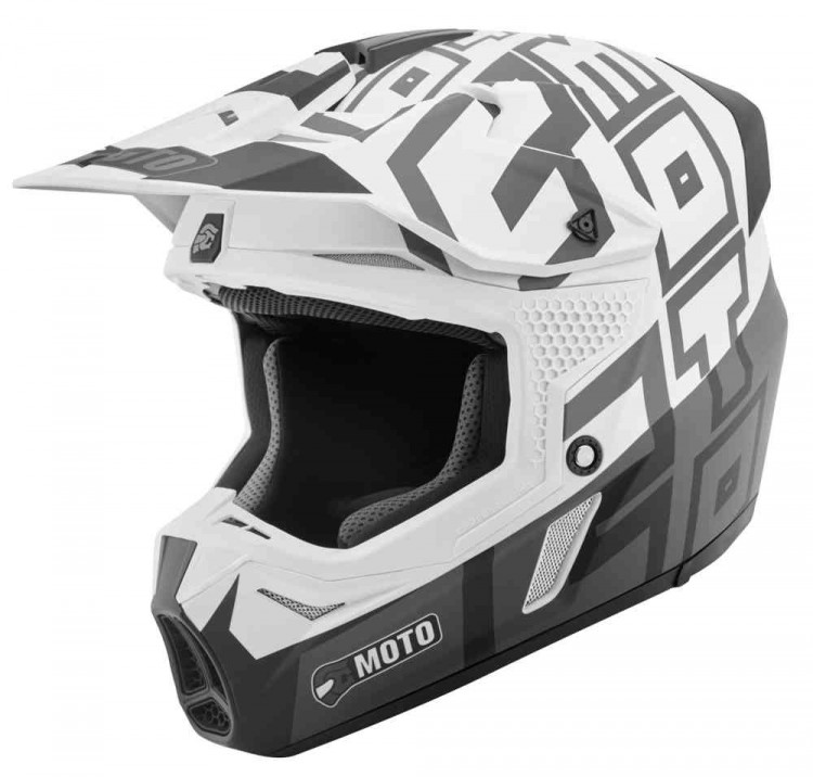 Мотошлем для мотокросса и эндуро FC-Moto Merkur Flex Белый/Серый/Черный FCM-17-MH-004-251-XL