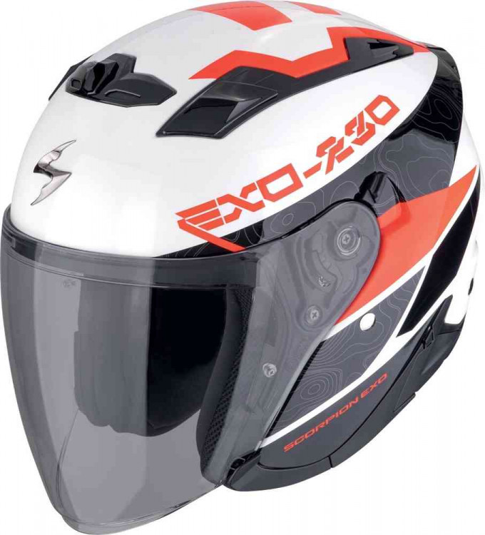 Мотошлем открытый Scorpion Exo-230 Band Белый/Красный/Черный 23-481-164-02