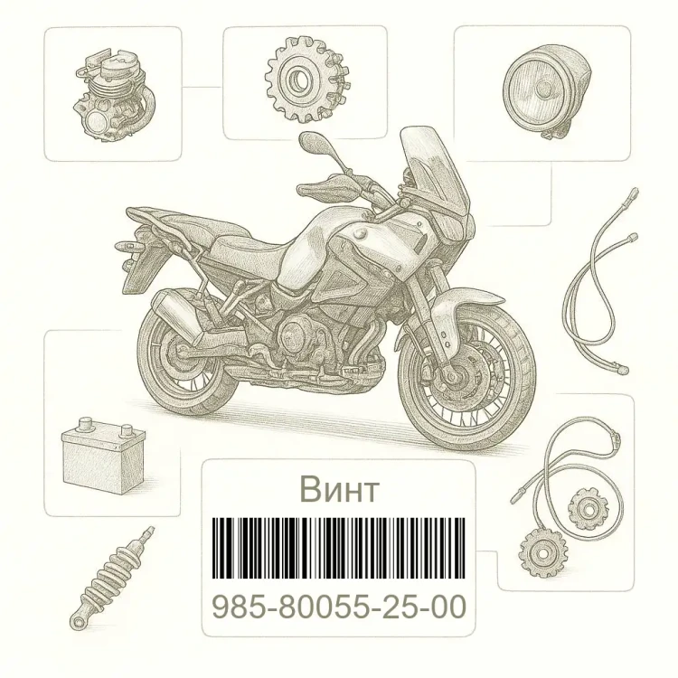 985-80055-25-00 Винт, Yamaha Номер детали 985-80055-25-00, 985800552500, 985-80055-25, 9858005525, 985 80055 25