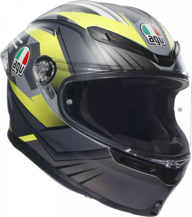 Мотошлем интеграл AGV K-6 S Excite Серый/Желтый 18395001-005-XS