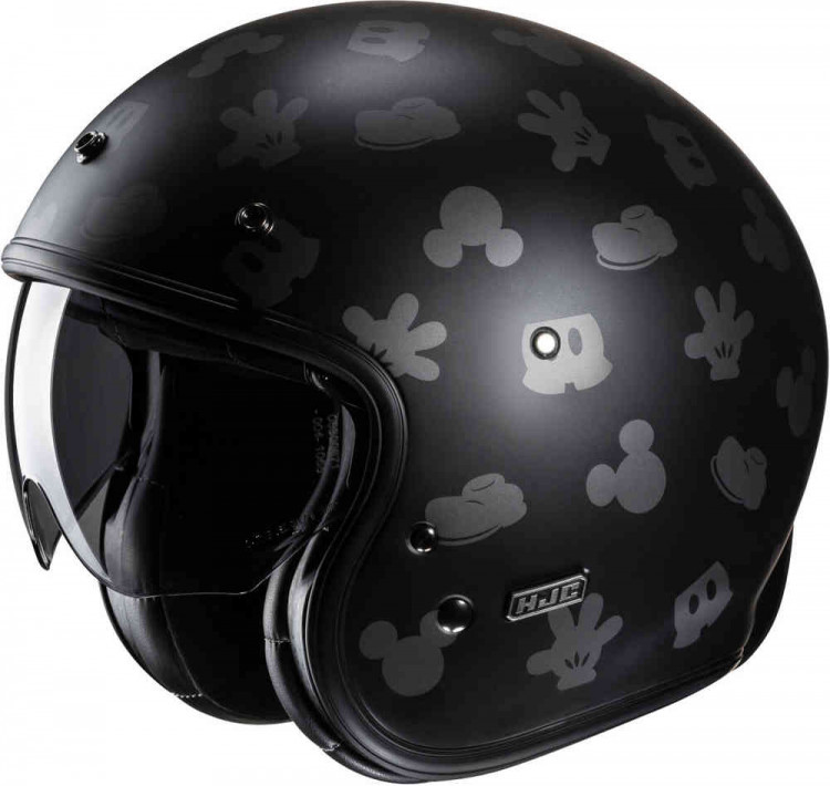 Мотошлем открытый HJC V31 Disney Mickey Retro Черный/Серый 16607506