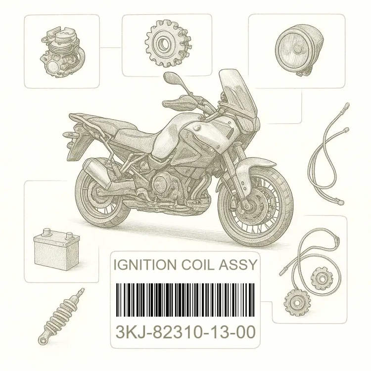 3KJ-82310-13-00 IGNITION COIL ASSY, Yamaha Номер детали 3KJ-82310-13-00, 3KJ823101300, 3KJ-82310-13, 3KJ8231013, 3KJ 82310 13