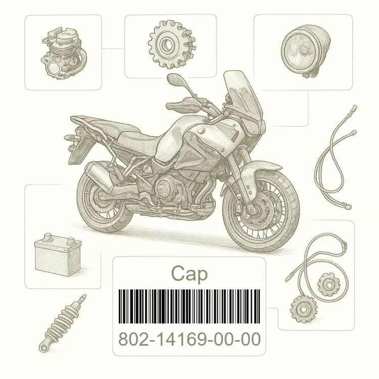 802-14169-00-00 Cap, Yamaha Номер детали 802-14169-00-00, 802141690000, 802-14169-00, 8021416900, 802 14169 00
