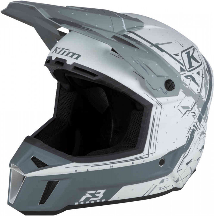 Мотошлем для мотокросса и эндуро Klim F3 Recoil Белый/Серый 3769-001-130-016