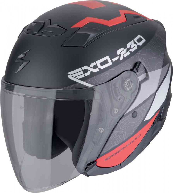 Мотошлем открытый Scorpion Exo-230 Band Черный матовый/Красный 23-481-355-02