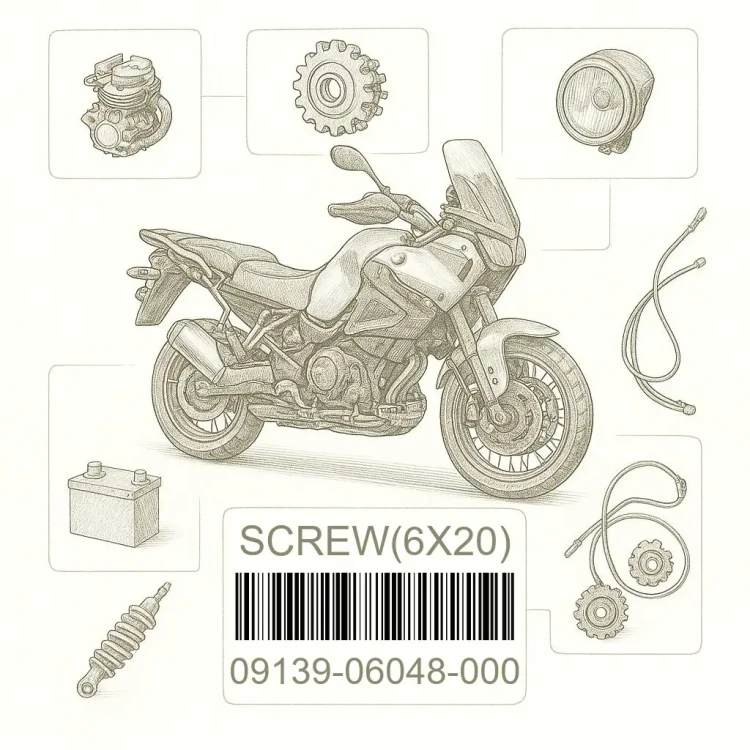 09139-06048-000 SCREW(6X20), Suzuki Номер детали 09139-06048-000, 0913906048000, 09139-06048, 0913906048, 09139 06048