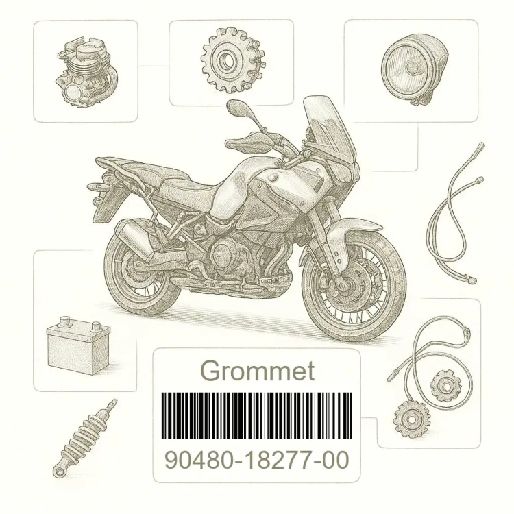90480-18277-00 Grommet, Yamaha Номер детали 90480-18277-00, 904801827700, 90480-18277, 9048018277, 90480 18277