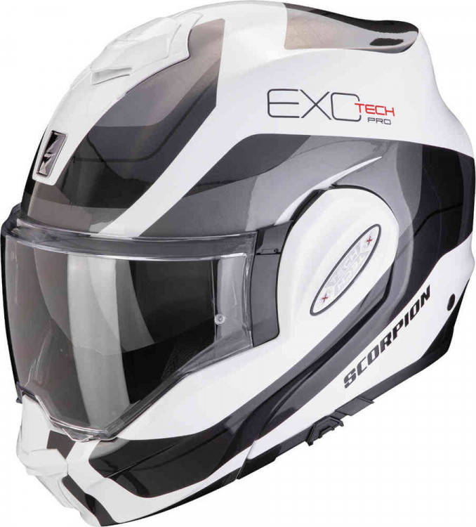 Мотошлем модуляр Scorpion Exo-Tech Evo Pro Commuta Белый/Серебристый 119-435-65-05