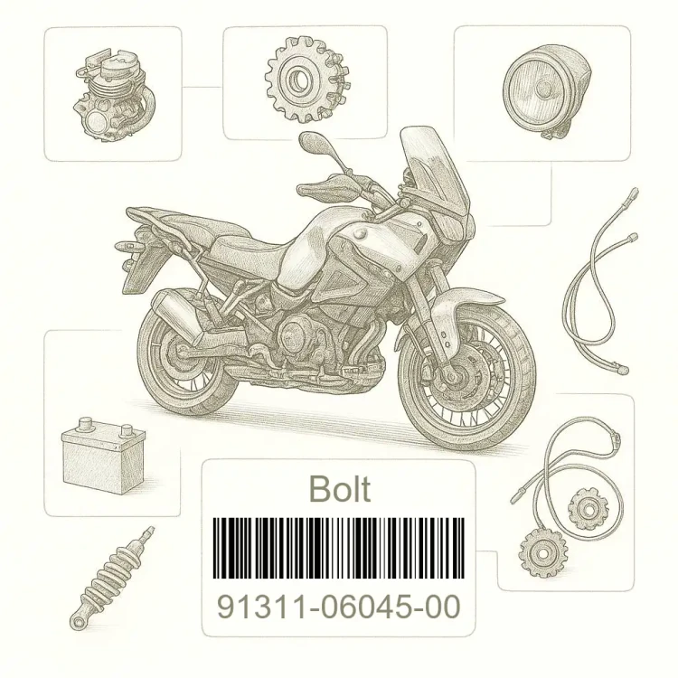 91311-06045-00 Bolt, Hexagon Socket Head, Yamaha Номер детали 91311-06045-00, 913110604500, 91311-06045, 9131106045, 91311 06045