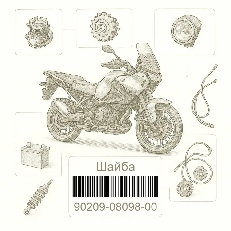 90209-08098-00 Шайба, Yamaha Номер детали 90209-08098-00, 902090809800, 90209-08098, 9020908098, 90209 08098