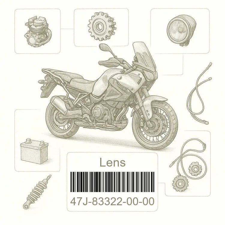 47J-83322-00-00 Lens, Flasher 2, Yamaha Номер детали 47J-83322-00-00, 47J833220000, 47J-83322-00, 47J8332200, 47J 83322 00