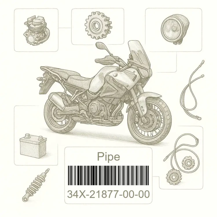 34X-21877-00-00 Pipe, Overflow, Yamaha Номер детали 34X-21877-00-00, 34X218770000, 34X-21877-00, 34X2187700, 34X 21877 00