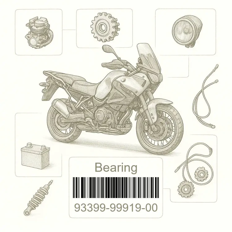 93399-99919-00 Bearing, Yamaha Номер детали 93399-99919-00, 933999991900, 93399-99919, 9339999919, 93399 99919