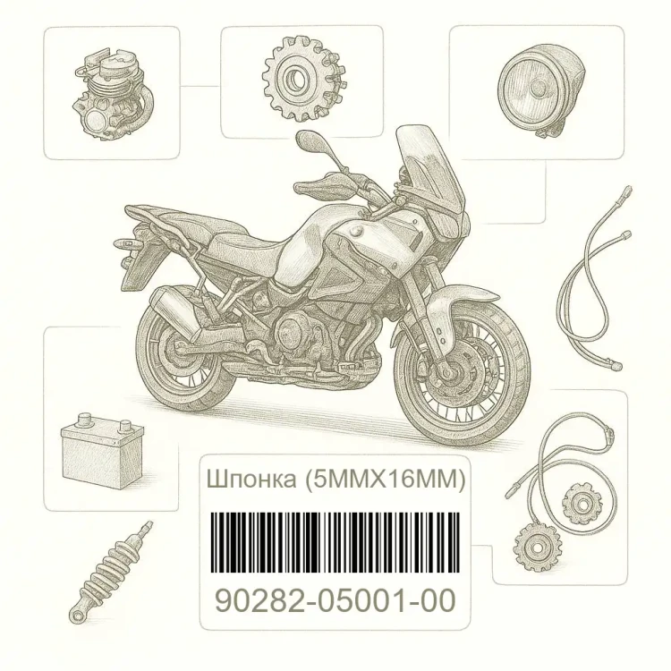 90282-05001-00 Шпонка (5MMX16MM), Yamaha Номер детали 90282-05001-00, 902820500100, 90282-05001, 9028205001, 90282 05001