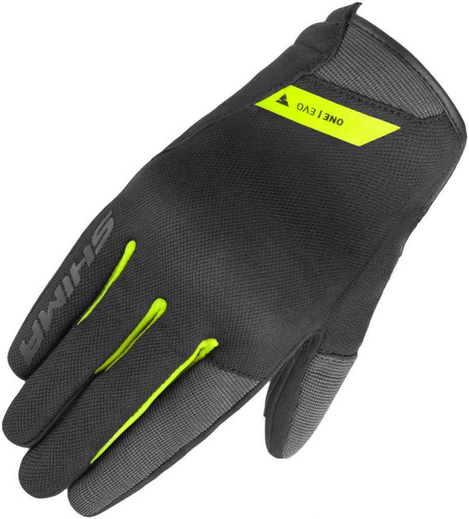 Мотоперчатки для города, спорта и туринга SHIMA One Evo Черный/Желтый ONE-EVO-MEN-FLUO-S