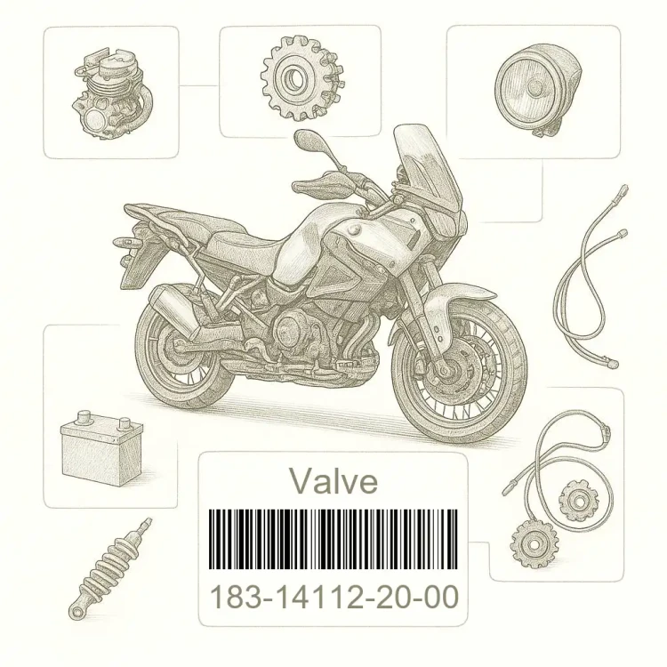 183-14112-20-00 Valve, Throttle 1, Yamaha Номер детали 183-14112-20-00, 183141122000, 183-14112-20, 1831411220, 183 14112 20