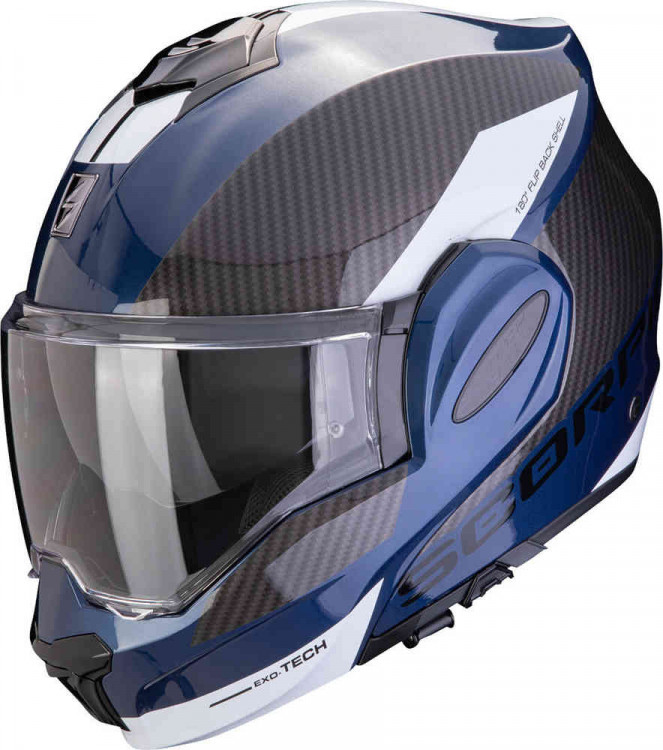 Мотошлем модуляр Scorpion Exo-Tech Evo Team Синий/Черный/Белый 118-457-170-07