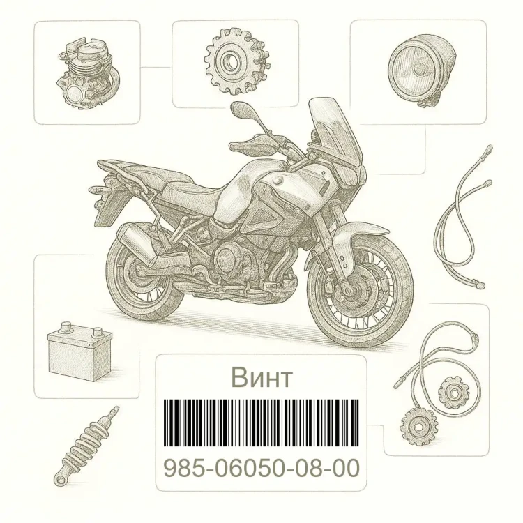985-06050-08-00 Винт, Yamaha Номер детали 985-06050-08-00, 985060500800, 985-06050-08, 9850605008, 985 06050 08