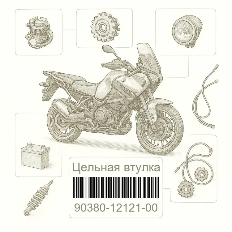 90380-12121-00 Цельная втулка, Yamaha Номер детали 90380-12121-00, 903801212100, 90380-12121, 9038012121, 90380 12121