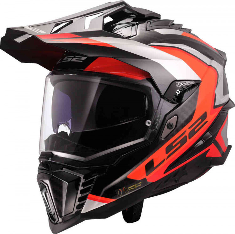 Мотошлем для мотокросса и эндуро LS2 MX701 Explorer Carbon Frontier II карбон/оранжевый 467016450XS