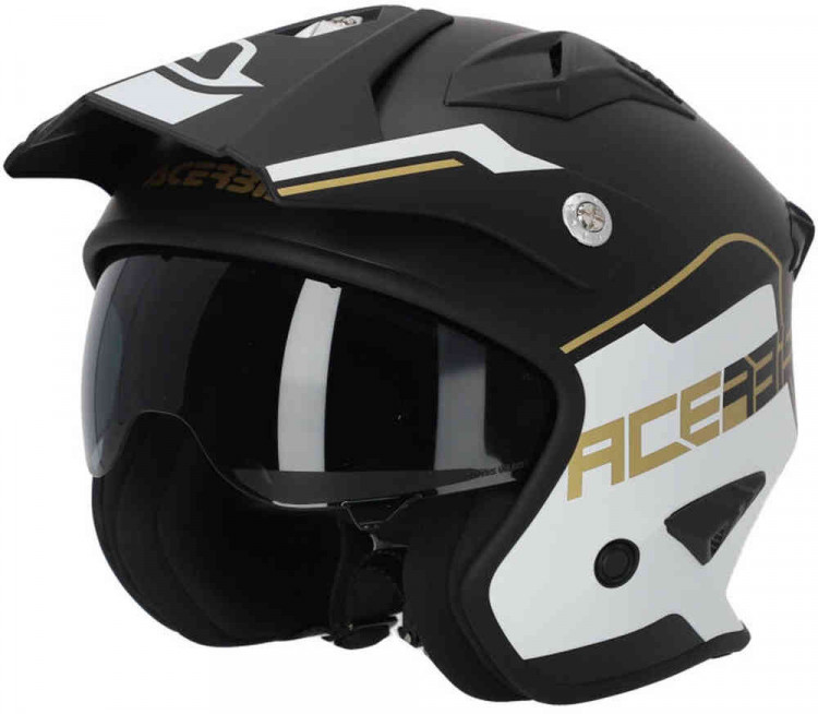 Мотошлем открытый Acerbis Aria 2023 Черный/Белый/Золотистый 0025055.002.061