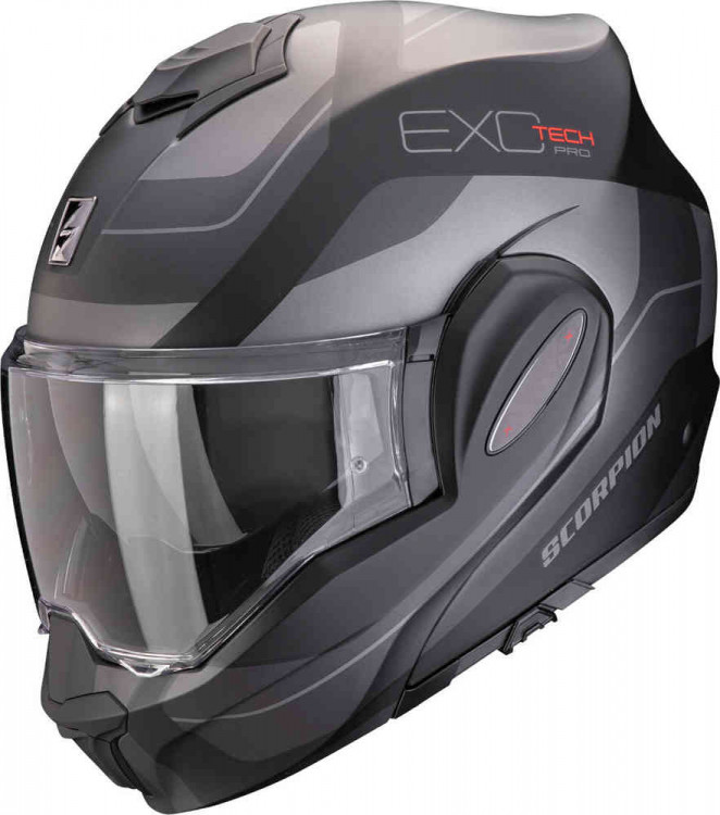 Мотошлем модуляр Scorpion Exo-Tech Evo Pro Commuta Черный матовый/Серебристый 119-435-159-06