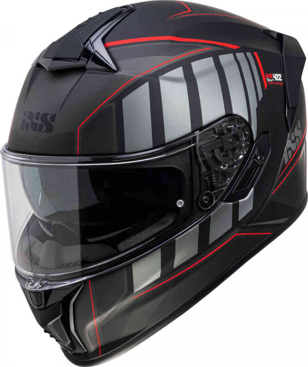 Мотошлем интеграл IXS 422 FG 2.1 Черный матовый/Красный X15056-M32-XS