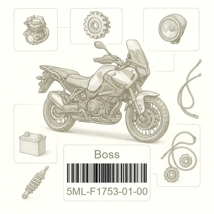 5ML-F1753-01-00 Boss, Connector, Yamaha Номер детали 5ML-F1753-01-00, 5MLF17530100, 5ML-F1753-01, 5MLF175301, 5ML F1753 01
