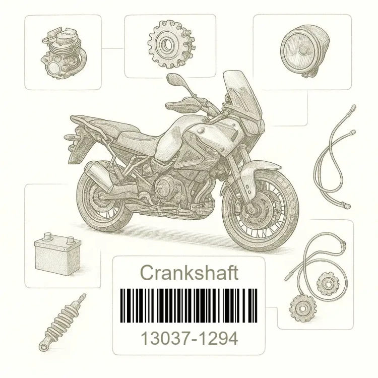 13037-1294 Crankshaft,lh, Kawasaki Номер детали 13037-1294, 130371294