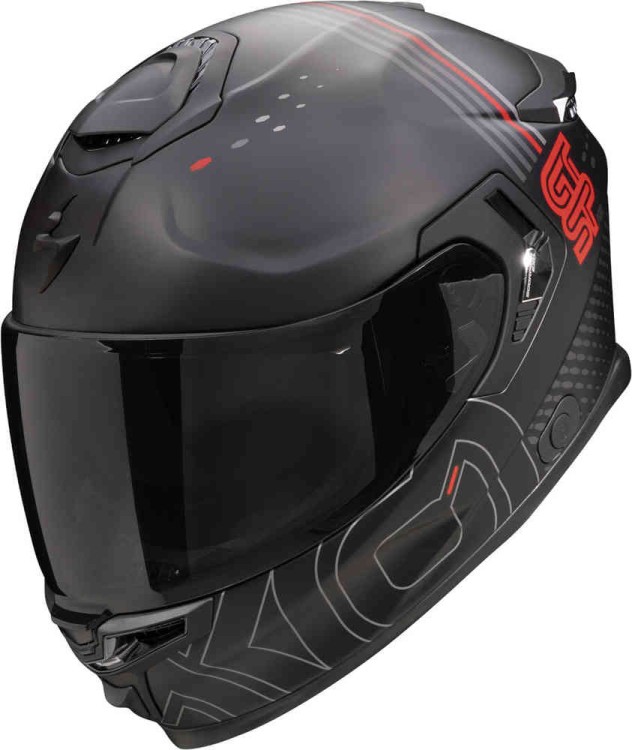 Мотошлем интеграл Scorpion EXO-GT SP Air Techlane Черный матовый/Серый/Красный 150-466-343-02