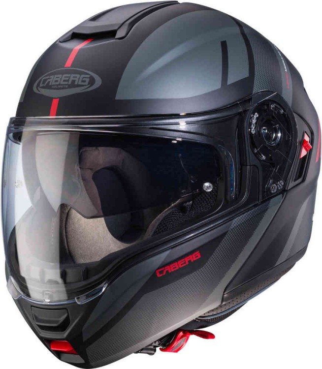 Мотошлем модуляр Caberg Levo X Manta Черный матовый/Серый/Красный CA10092023-XL