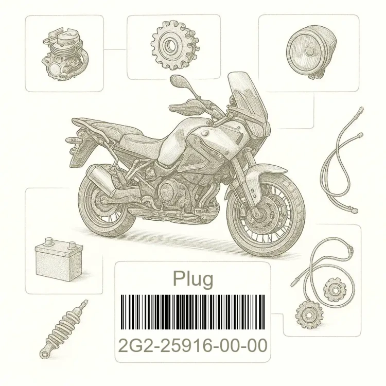 2G2-25916-00-00 Plug, Yamaha Номер детали 2G2-25916-00-00, 2G2259160000, 2G2-25916-00, 2G22591600, 2G2 25916 00
