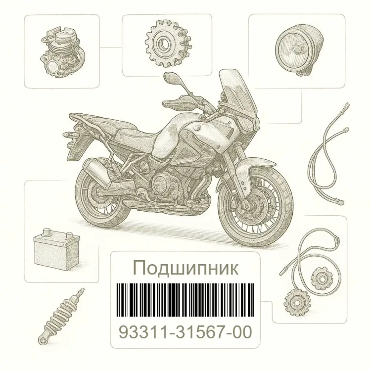 93311-31567-00 Подшипник, Yamaha Номер детали 93311-31567-00, 933113156700, 93311-31567, 9331131567, 93311 31567