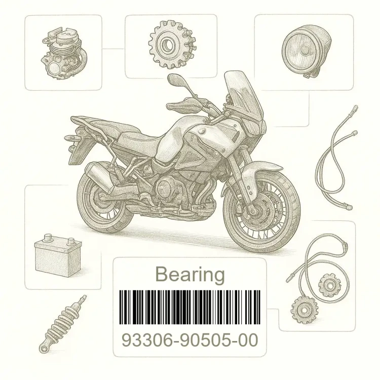 93306-90505-00 Bearing, Yamaha Номер детали 93306-90505-00, 933069050500, 93306-90505, 9330690505, 93306 90505