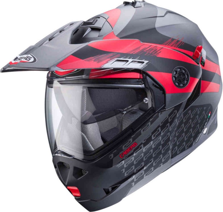 Мотошлем модуляр Caberg Tourmax X Sarabe Серый/Черный/Красный CA10088023-XL