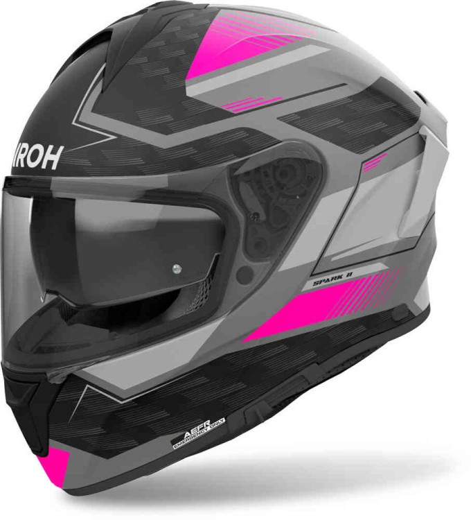 Мотошлем интеграл Airoh Spark 2 Zenith Черный/Серый/Розовый SP2Z54M