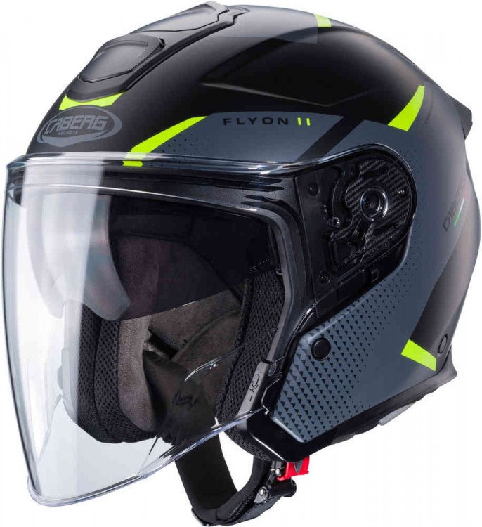 Мотошлем открытый Caberg Flyon II Boss Черный матовый/Желтый CA20056525-L