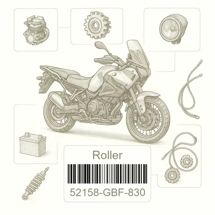 52158-GBF-830 Roller, Honda Номер детали 52158-GBF-830, 52158GBF830