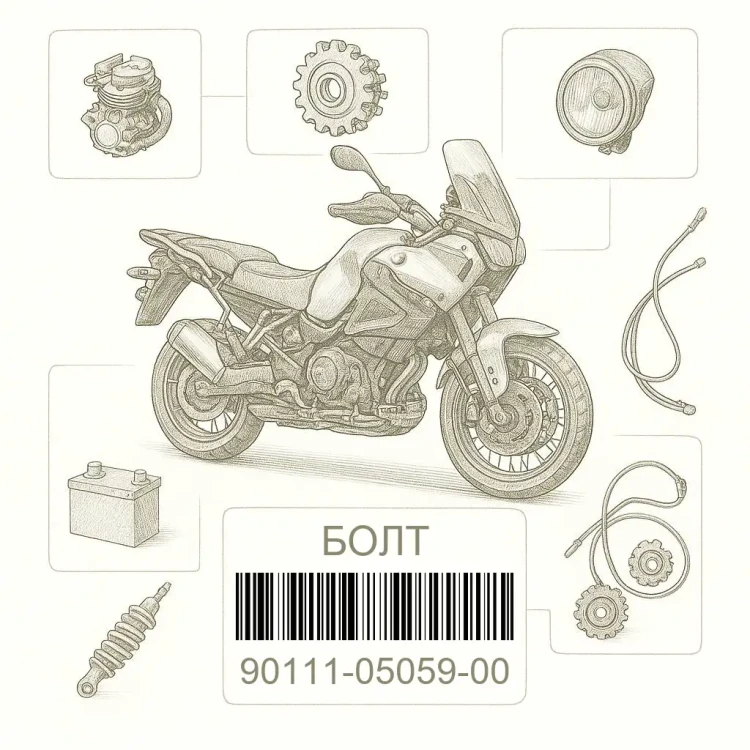 90111-05059-00 БОЛТ, Yamaha Номер детали 90111-05059-00, 901110505900, 90111-05059, 9011105059, 90111 05059